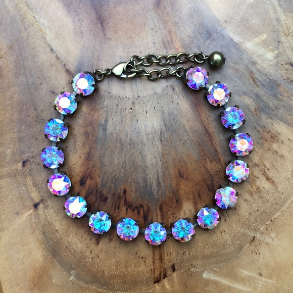 Aurora Borealis Crystal Tennis Bracelet - Picture 5 of 13